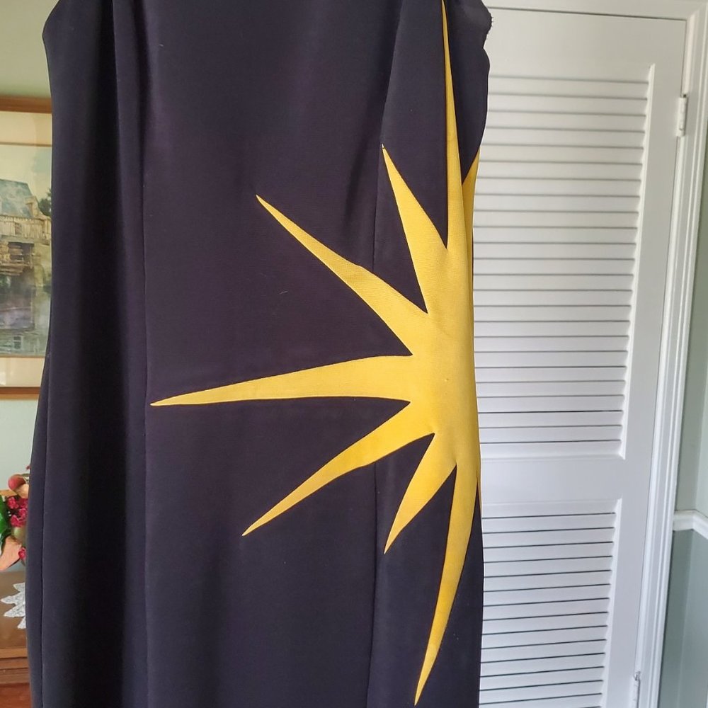 Vintage 80's black with sunburst maxi dress - Picture 4 of 9